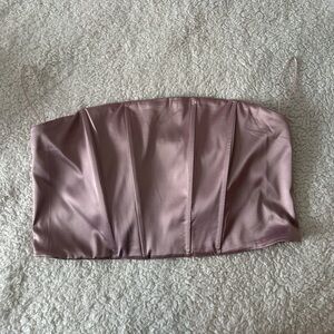 Dynamite Blush Satin Zip-Up Top